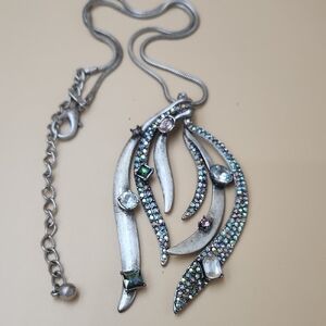 Chico's Silver Necklace with Multicolor Accents
